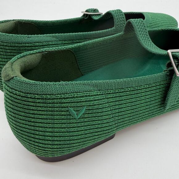 Vivaia Margot Mary Jane Comfort Old Money Arch Support Flats Forrest Green 7W - Picture 2 of 8